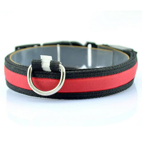 Nylon LED Dog Collar for Night Safety and Anti-lost Flashing light