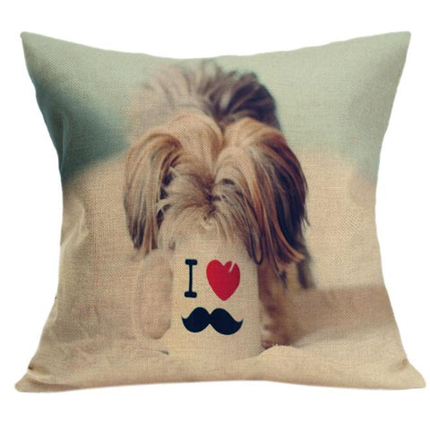 Vintage Cute Dog Pillow Case Sofa Waist Throw Cushion Cover Home Decor