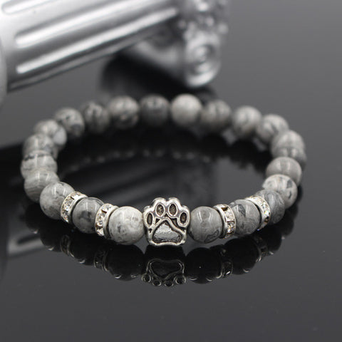 Pitbull  Hand Paw Natural Stone  Bracelet