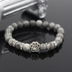 Pitbull  Hand Paw Natural Stone  Bracelet